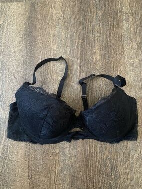Diva Black Lace Push-Up Bra with Adjustable Straps